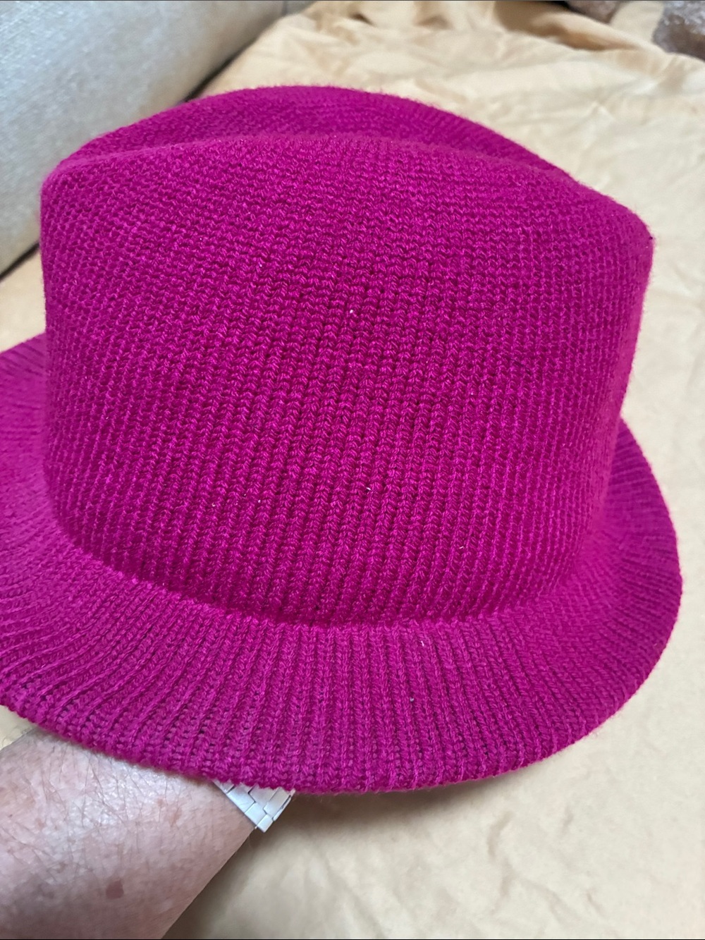 Fuchsia Sweater Knit Bucket Hat - Picture 8 of 9